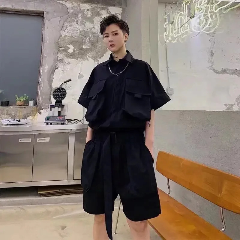 Trendy Korean Style Mens Workwear Suit Casual 2Piece Set Fashionable Hong Kong Apparel 250109