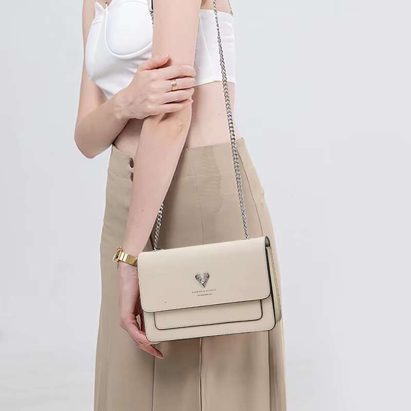 Aidrani Fashion Cowhide Women's Off White Daily Commuting Single Shoulder Crossbody Small Square Bag