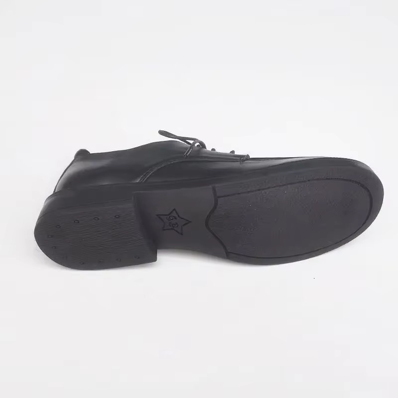 Genuine Leather Wide Toe Men's Women's British Style Lace-Up Business Casual Work Shoes Cowhide