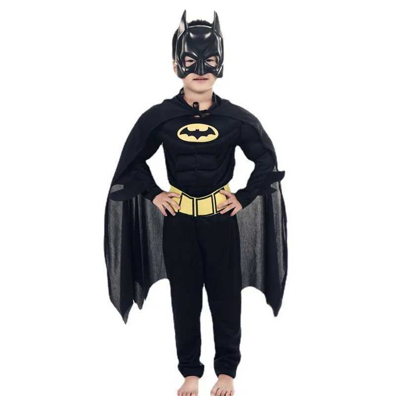 Kids boy Bat Costume with Mask and Cape Halloween Cosplay Costume Movie Character Jumpsuit Bat Dark Knight Rises Dress Up W250117