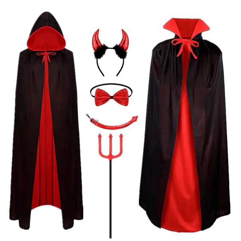 Adult Kids Unisex Vampire Costume Halloween Costume Party Demon Cow Horn Hair Band Holiday Party Performance Props W250117