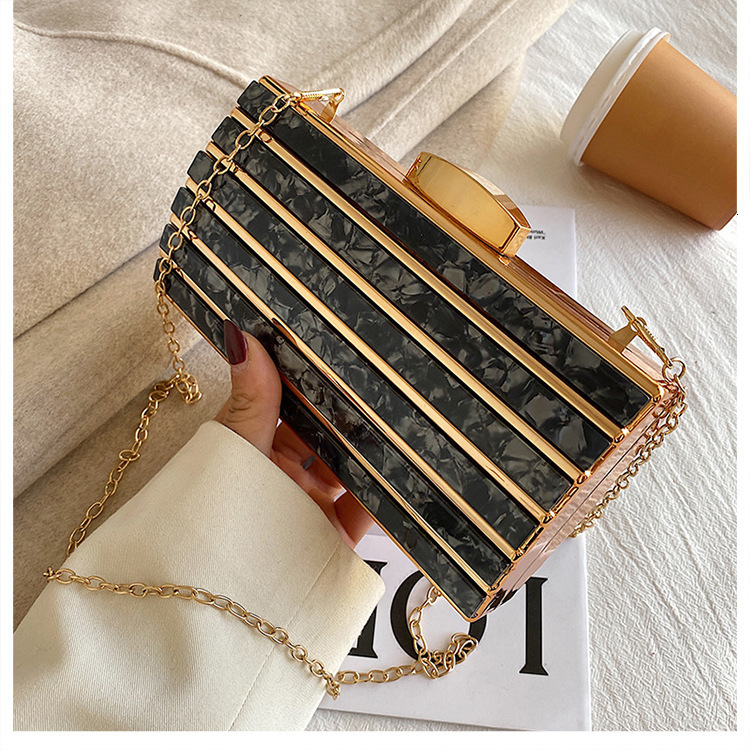 New Acrylic Dinner Stone Pattern Handheld Party Wedding Banquet Bag Clutch Purse