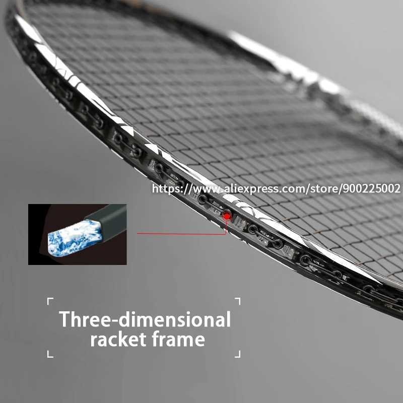 High Tension 35LBS Full Caon Fiber Badminton Rackets With Bags String Professional 4U G5 Offensive Racquet Speed Sports Padel W250121
