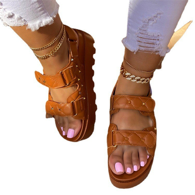 free shipping designer sandals 2025 Summer New platform Gladiator sliders Outdoor Recreation slippers for woman black