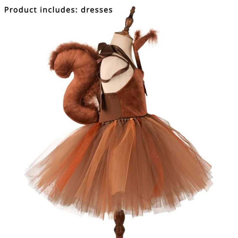 Halloween costume childrens squirrel dress cute animal dress childrens day performance costume role-playing Tutu dress 2-12Y W250117