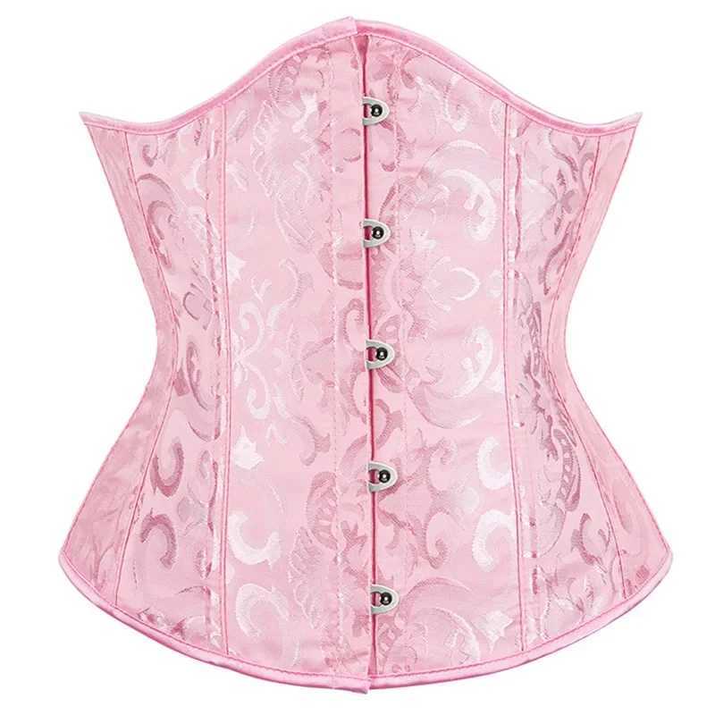 Womens Gothic Sexy Underbust Corset Waist Trainer Slimming Lingerie Shapewear Lace-up Girdling Satin Corselete Plus Size W250120