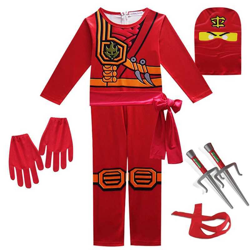 High Quality Anime Clothes Fancy Party Dress Up Halloween Costume for Kids Ninja Superhero Cosplay Jumpsuit Set with Mask W250117