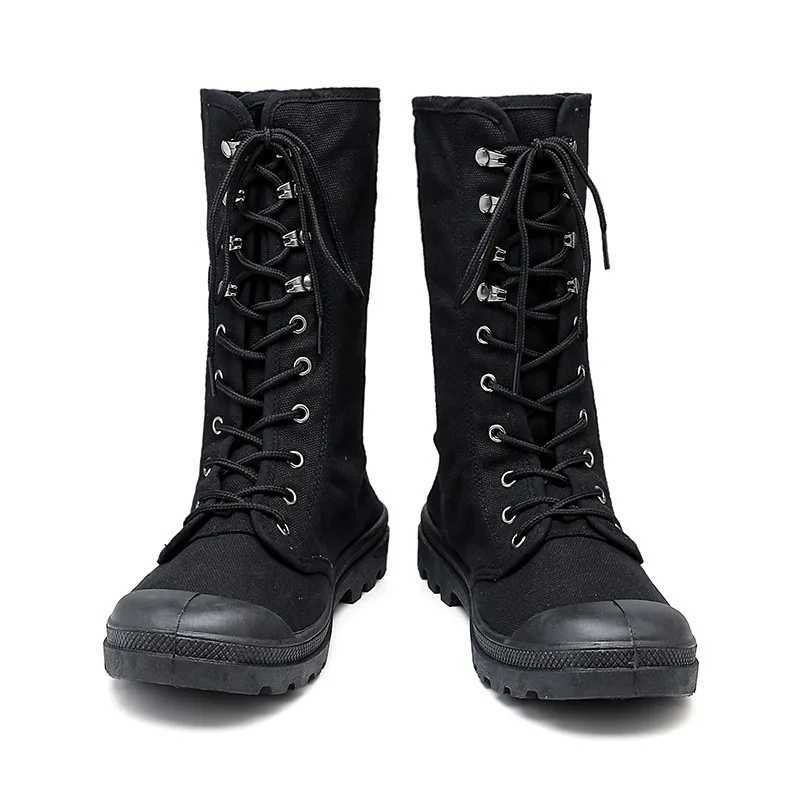 Men Boots Outdoor Fashion Canvas High Top Shoes Mens Casual Shoes Ankle Boots Black High Top Boots Mens Shoes M250121