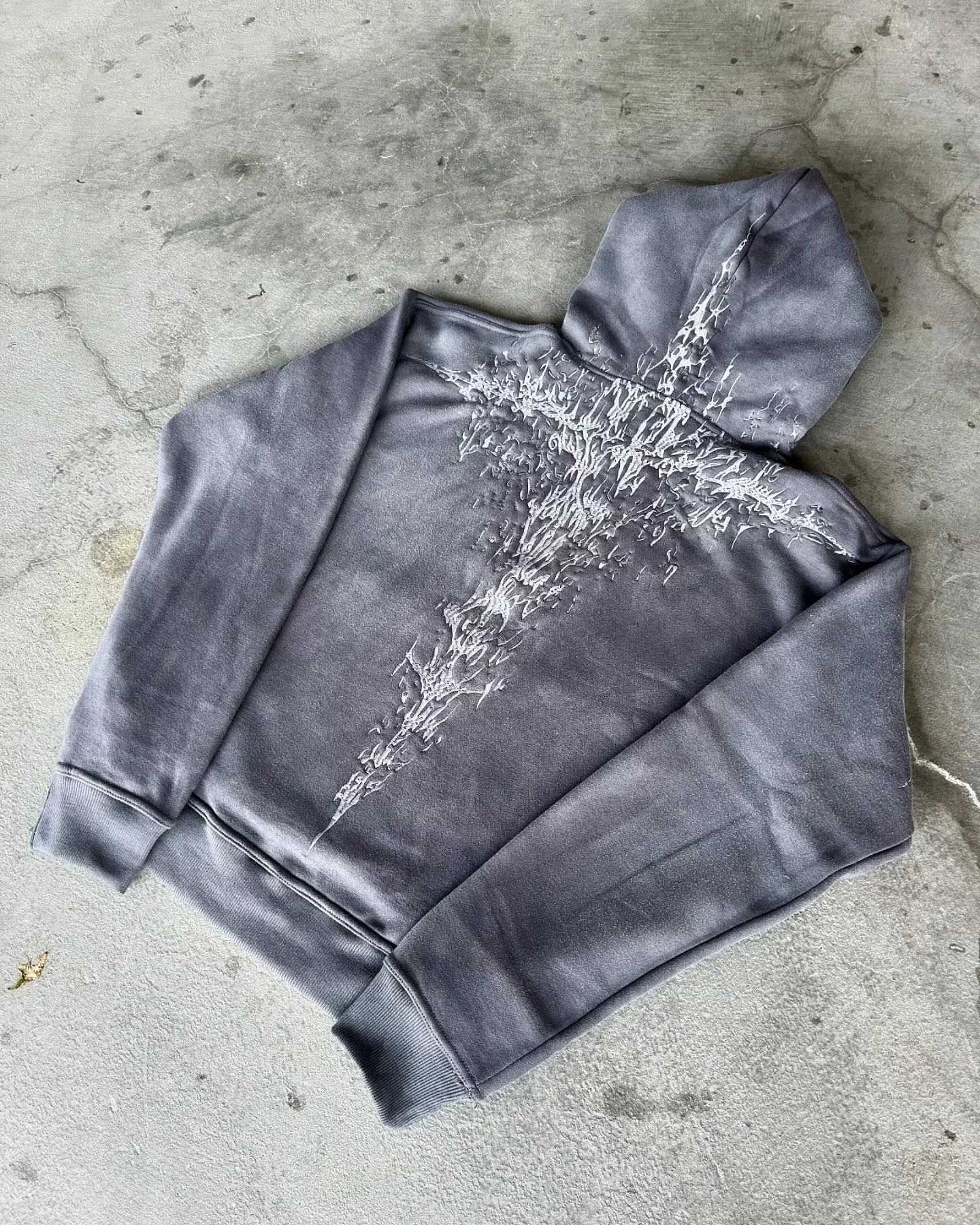 Y2K Washed Hoodie American Retro Gothic Embroidered Oversized Sportswear Coat New Harajuku Hip Hop Long Sleeve Zipper Hoodie W250117