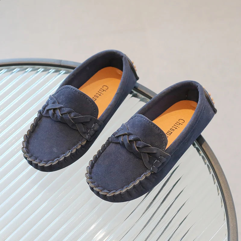 Boys Leather Shoes Fashion Kids Flats Loafers Slip-on Moccasins Classic Children Party Shoes 2024 Spring Autumn Soft Breathable 250121