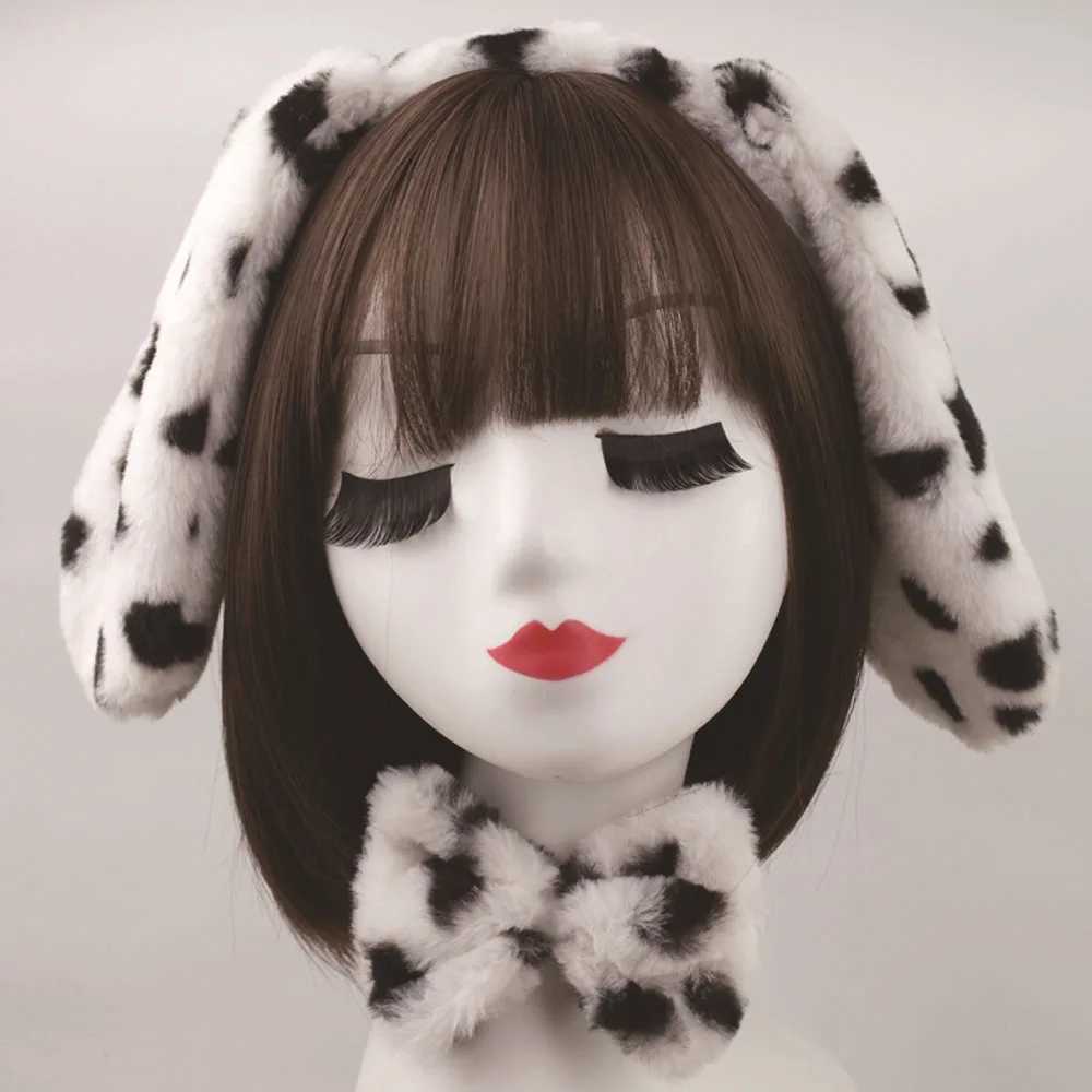 Halloween Anime Girl Adult Children Spotted Dog Ears Cute Plush Fun Animal Costume Role Playing Props Nose Tail Headband Skiing W250117
