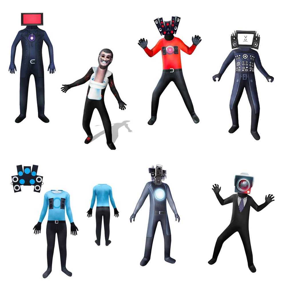 Anime Skibidi Toilet Cosplay Audio Man Camera Man Tv Man Costume Jumpsuit Mask Full Set Halloween Party Men Adult Child Costume W250117