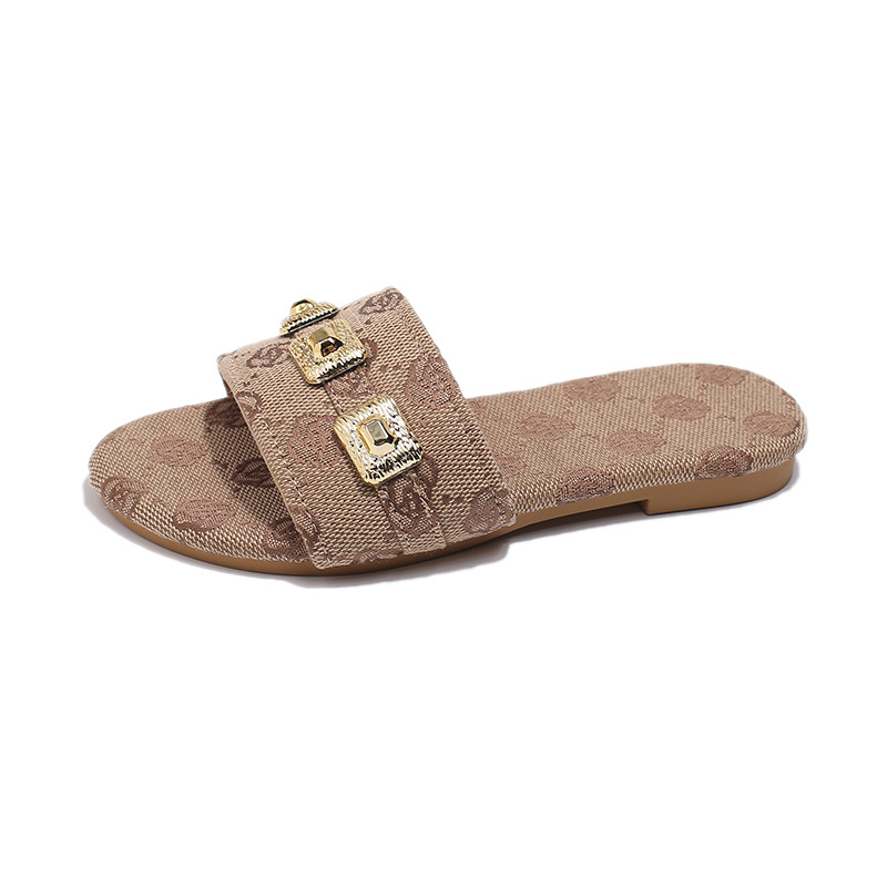 Flower Design Girls' slippers 2025 summer new children's casual flat flip-flops medium children's soft soled slippers 26-36