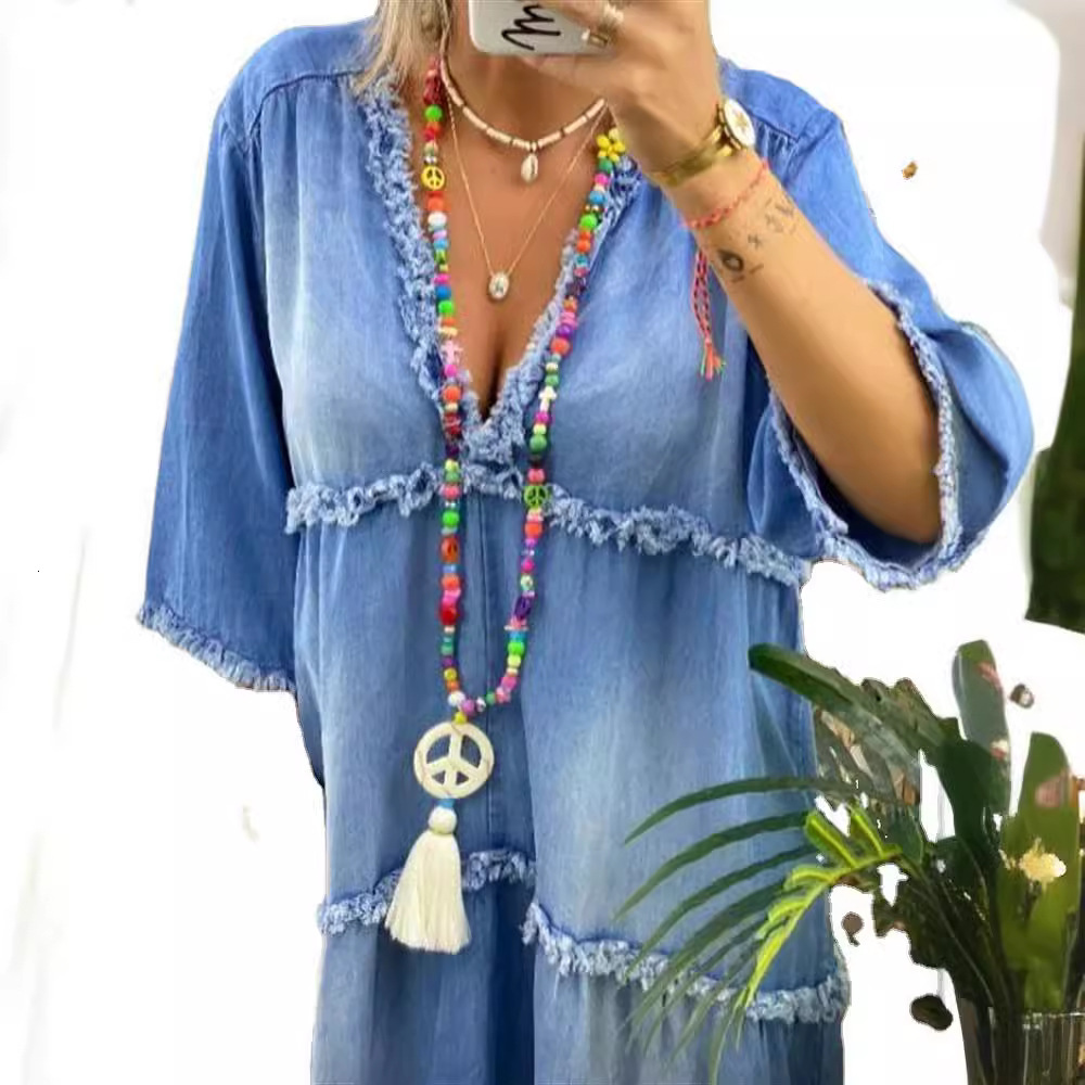 2025 Summer New Women's Beach Skirt Designer Style Dress With Bareback Printed Bohemian Skirt