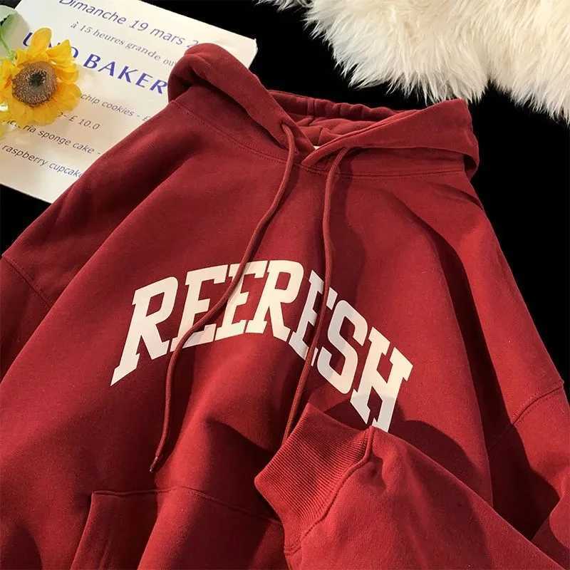 00% Cotton Mens Hoodies American Letter Hip Hop High Street New In Sweatshirts 2024 Autumn Y2K Couple Vintage Oversize Hoodies W250117