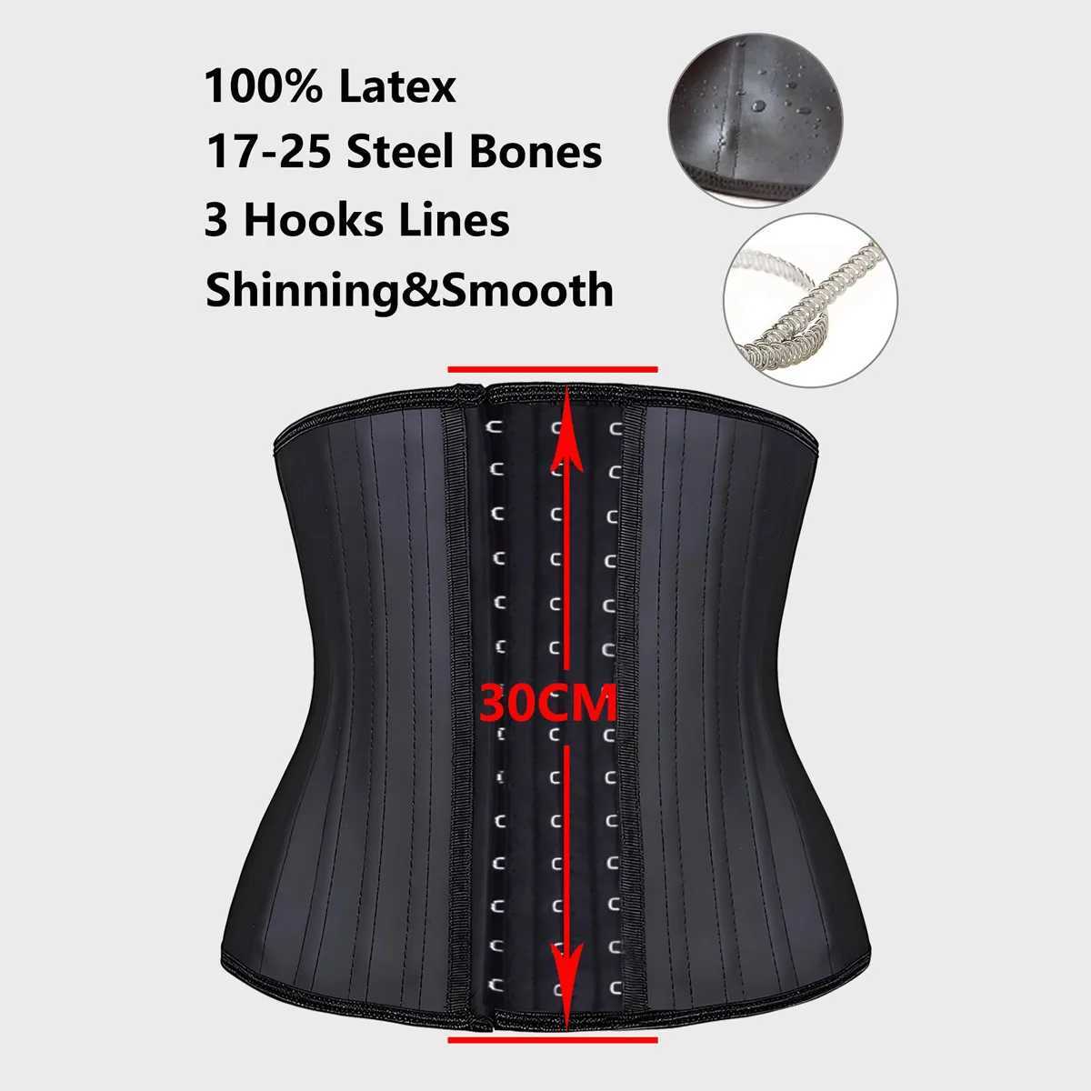 11.8 inch 30 CM Torso Corset For Women Latex Waist Trainer Tight Band Slim Figure Manager Waist 25 Steel Boned Abdominal Band W250120