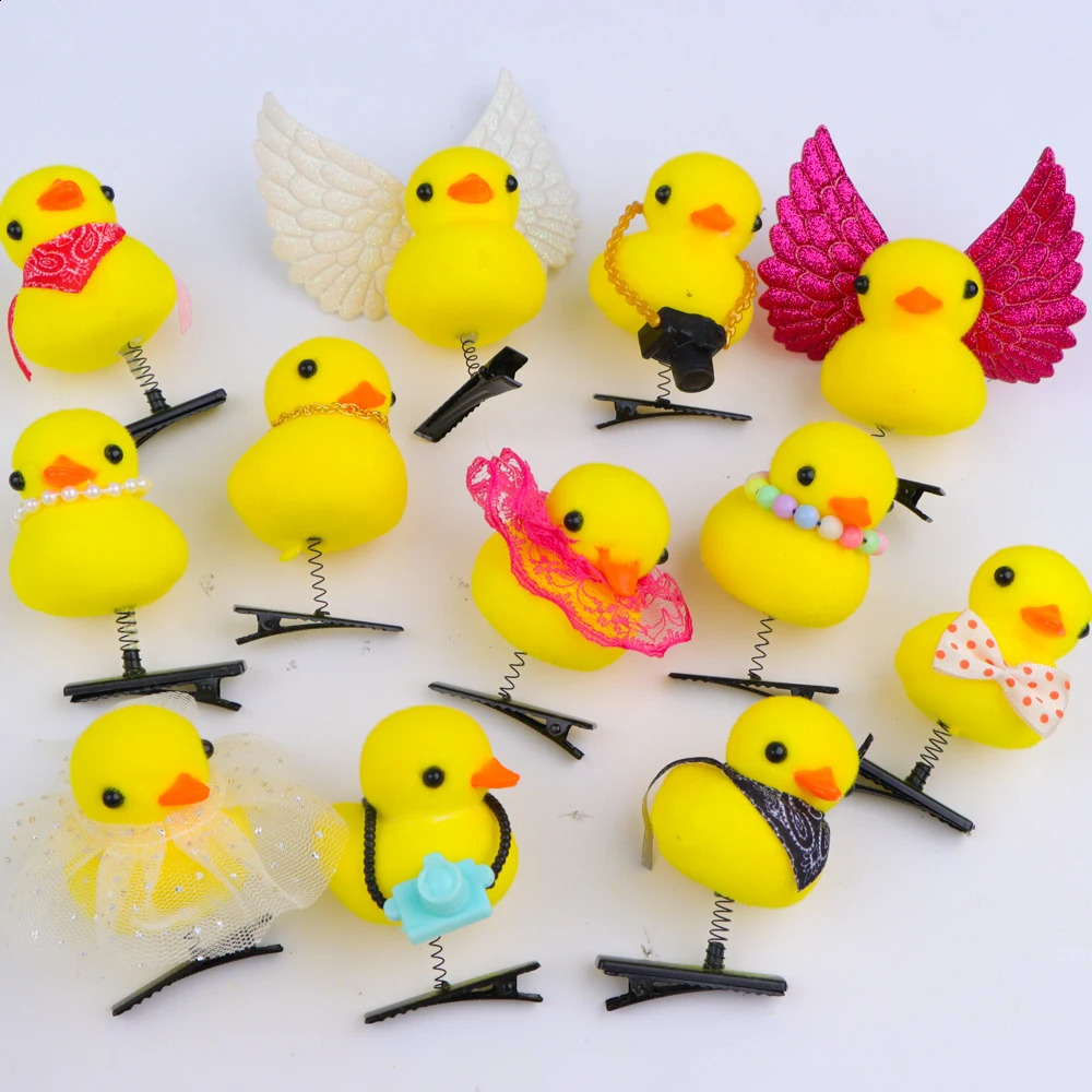 10/20/50/100Pcs/Lot Cartoon Funny DIY Duckbill Clip Children 3D Little Yellow Duck Girl Hairpin Fashion Accessories Party Gifts 250120