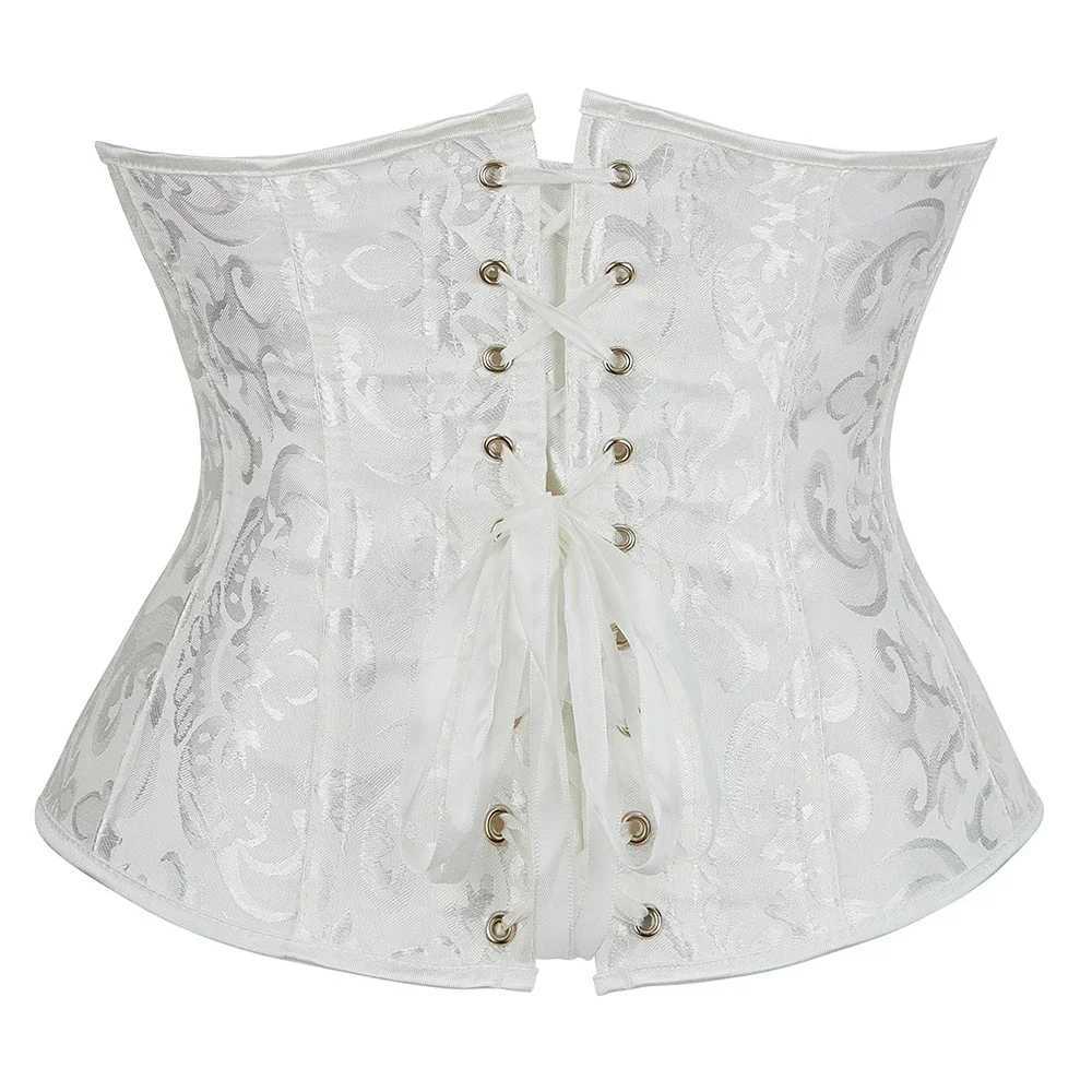 Vintage Jacquard Underbust Corset Women Gothic Slimming Sexy Underwear Corselet Black White W250120