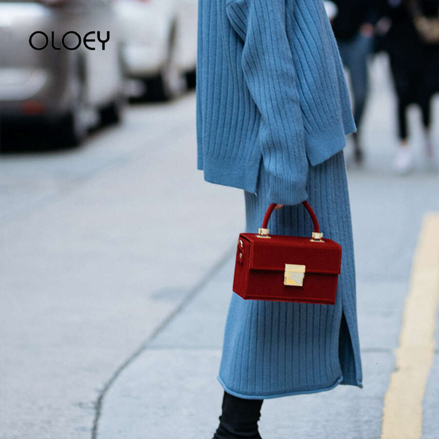 New Classic Handbags Women Bags Designer Corduroy Wine Red Box Quality PU Shoulder Messenger Bag For Bolsa Mujer Sac