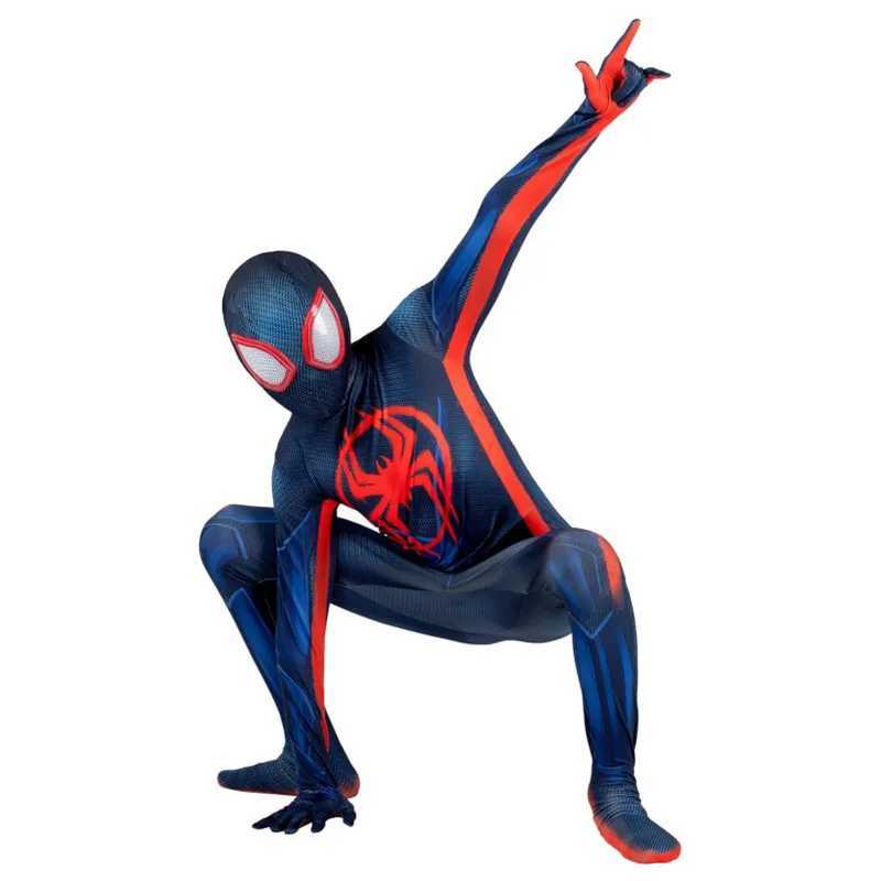 Miles Morales Spider-Man Official Youth Deluxe Costume Cosplay Bodysuit Jumpsuit Halloween Costumes for Adult W250117