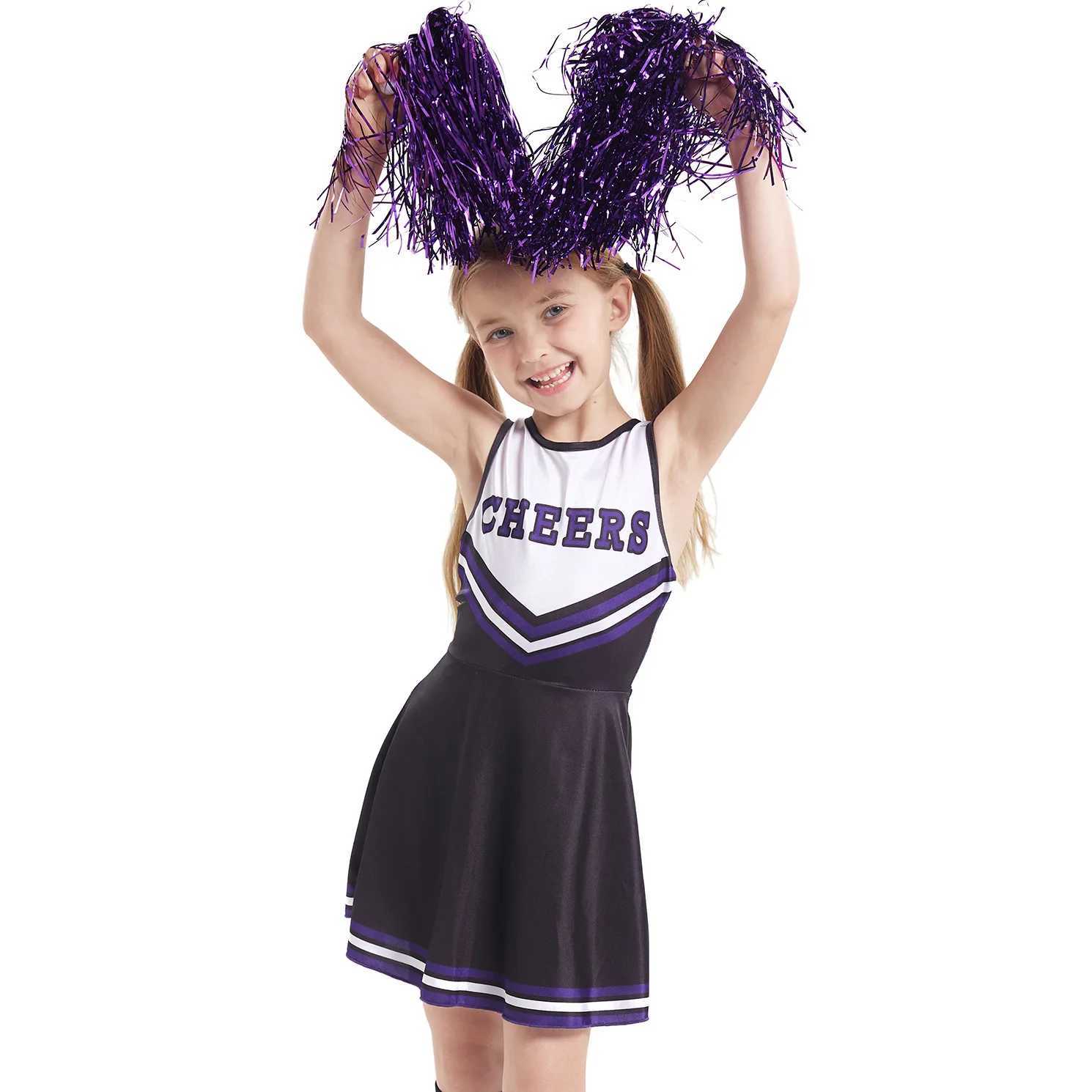 3 pieces of summer childrens tank top cheerleading set letter printed slim fit dress floral sports set role-playing set gif W250117