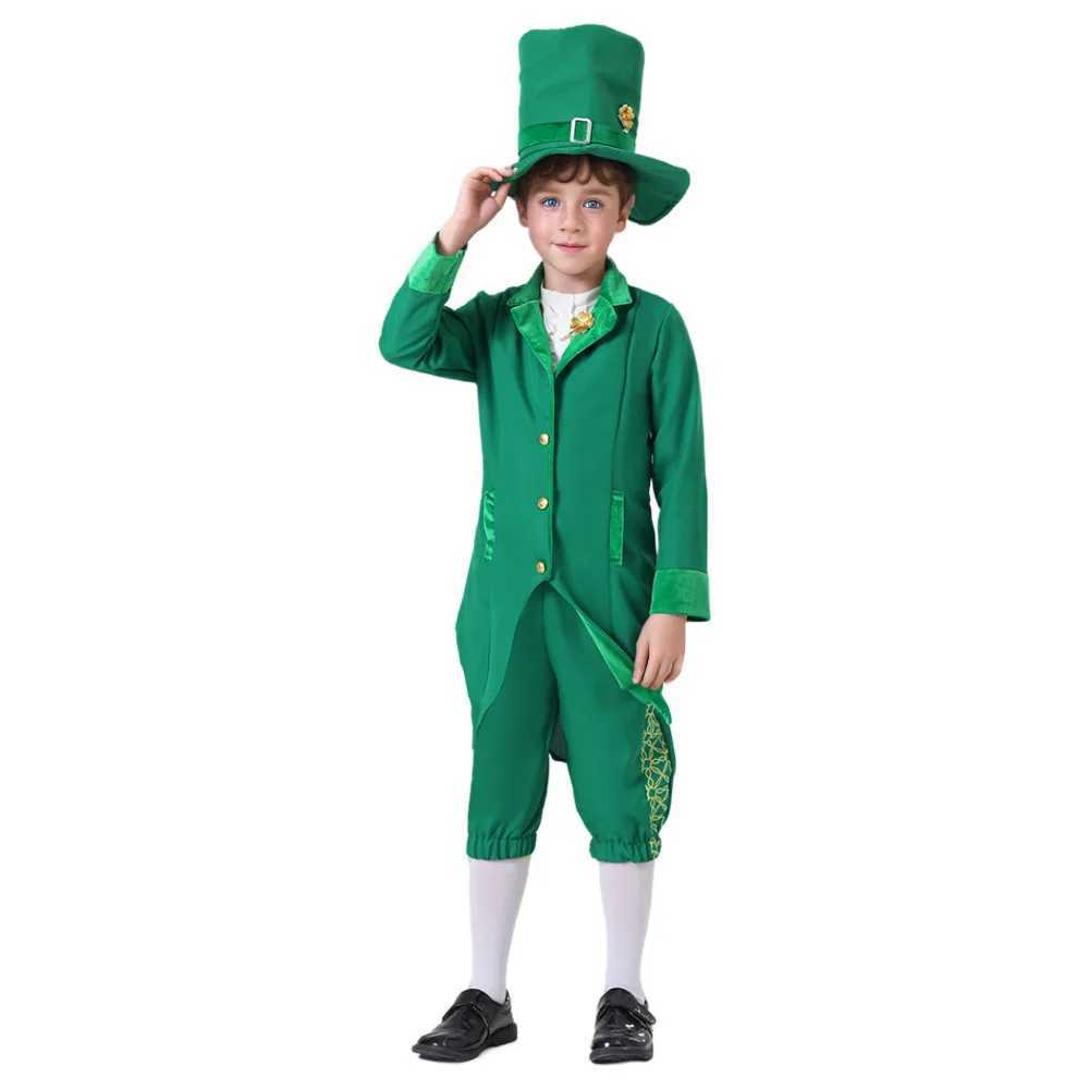 Kids Boys Girls Irish Gnome Leprechaun Green Fancy-dress Outfit St Patricks Day Party Costumes W250117