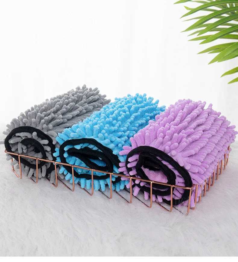 New Pet Bath Towel Microfiber Hand Wipe Cats Dog Towel Bath Robe Soft Fiber Absorbent Cleaning Washcloth Quick Drying Hair M250118
