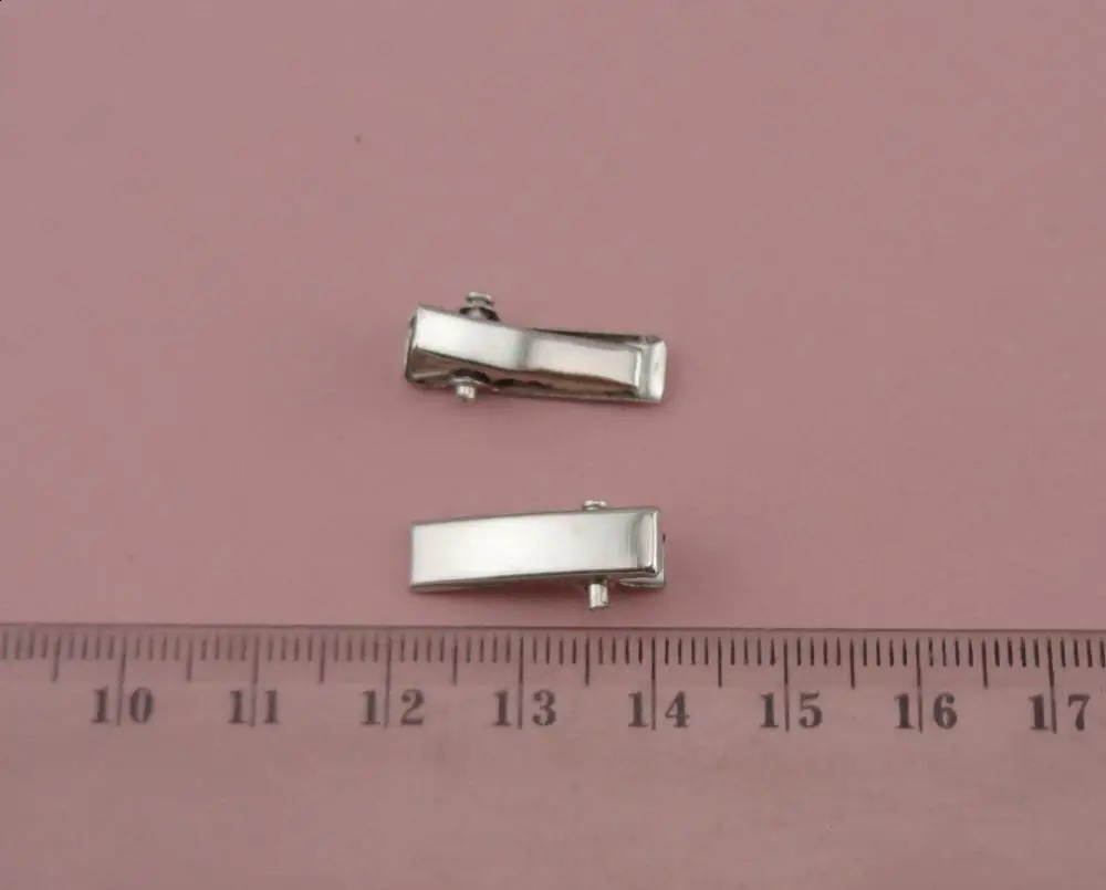 100PCS 20mm Silver Black Rectangle Plain Mini Metal Alligator Clips with Teeth DIY Hair Jewelry Small Hair Barrettes Hairpin 250120