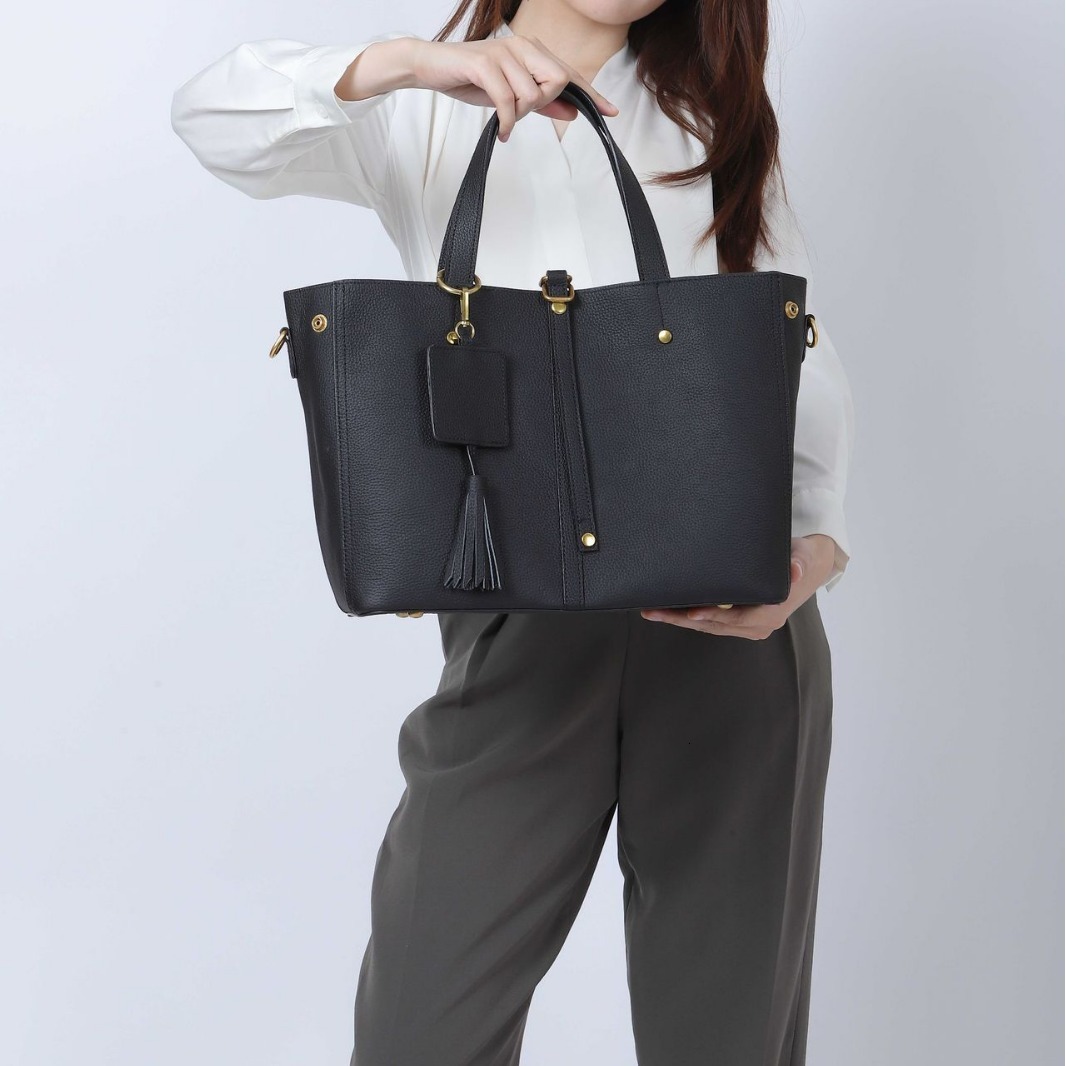 Head layer cowhide tote genuine leather women's single shoulder crossbody bag, commuting large capacity bucket bag