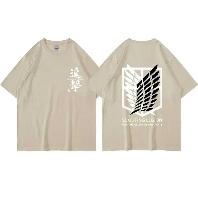 Japanese Anime Attack on Titan T-shirt Mens and Womens Summer Fashion Harajuku Top Free Delivery Print Plus Size Y2k Clothes W250117