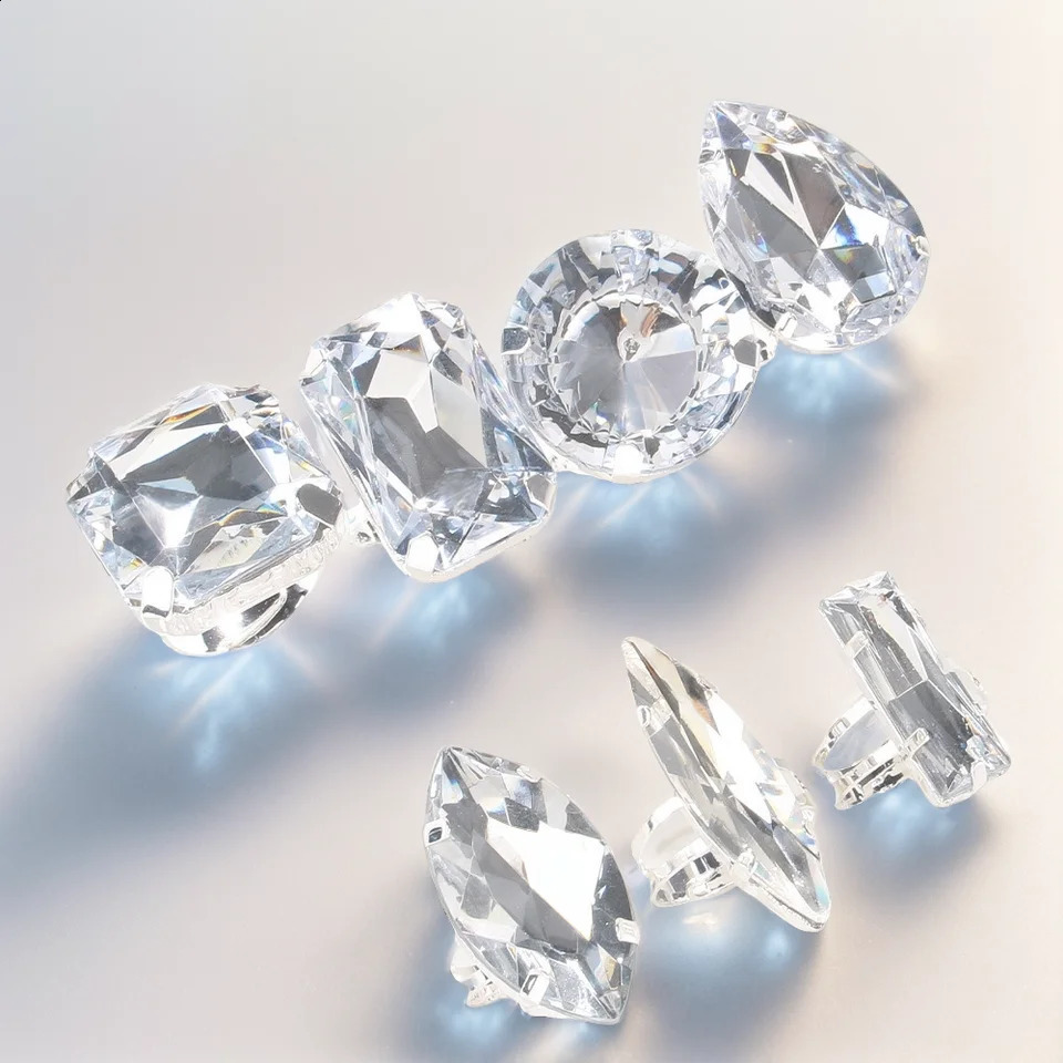 7pcs Crystal Rings Set Exaggerate Large Open Ring Hand Jewelry Fashion Finger Accessories Wedding Party Banquet 250110