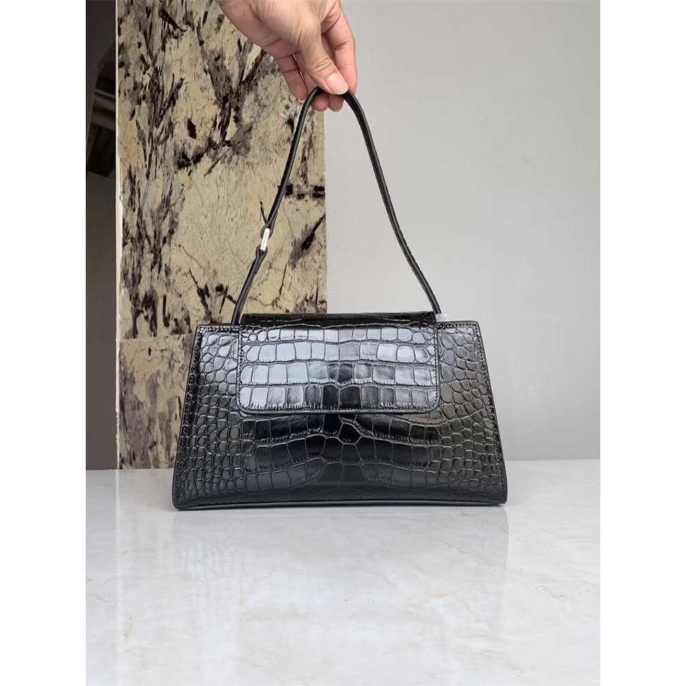 Elegant Ladies Crocodile Pattern Split Leather Underarm Bag Women Party Flap Totes Handbag Fashion Office Work Shoulder Bags
