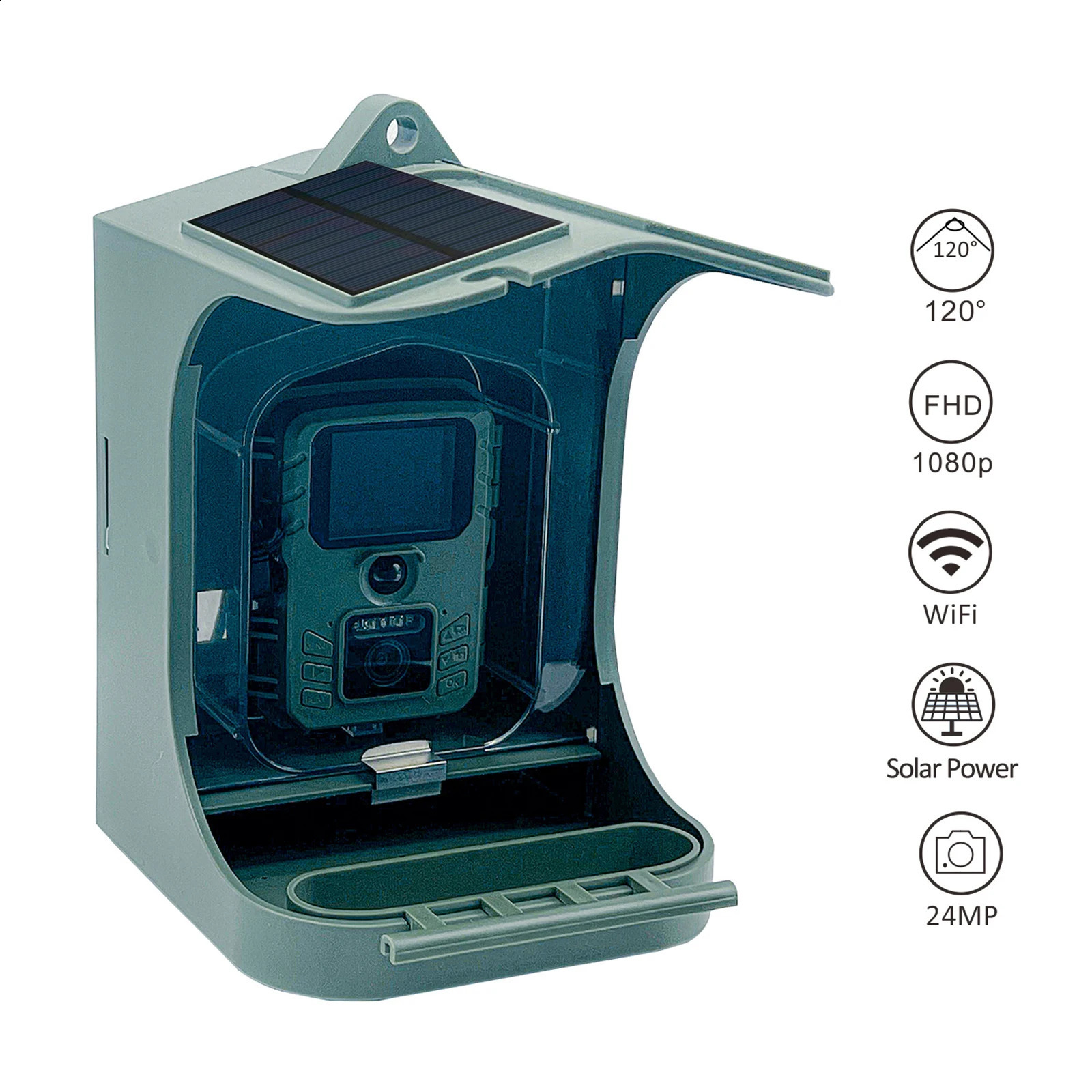 Solar Powered 1080P Wireless WiFi Smart Bird Feeder Camera Waterproof Bird Watching Camera 250121