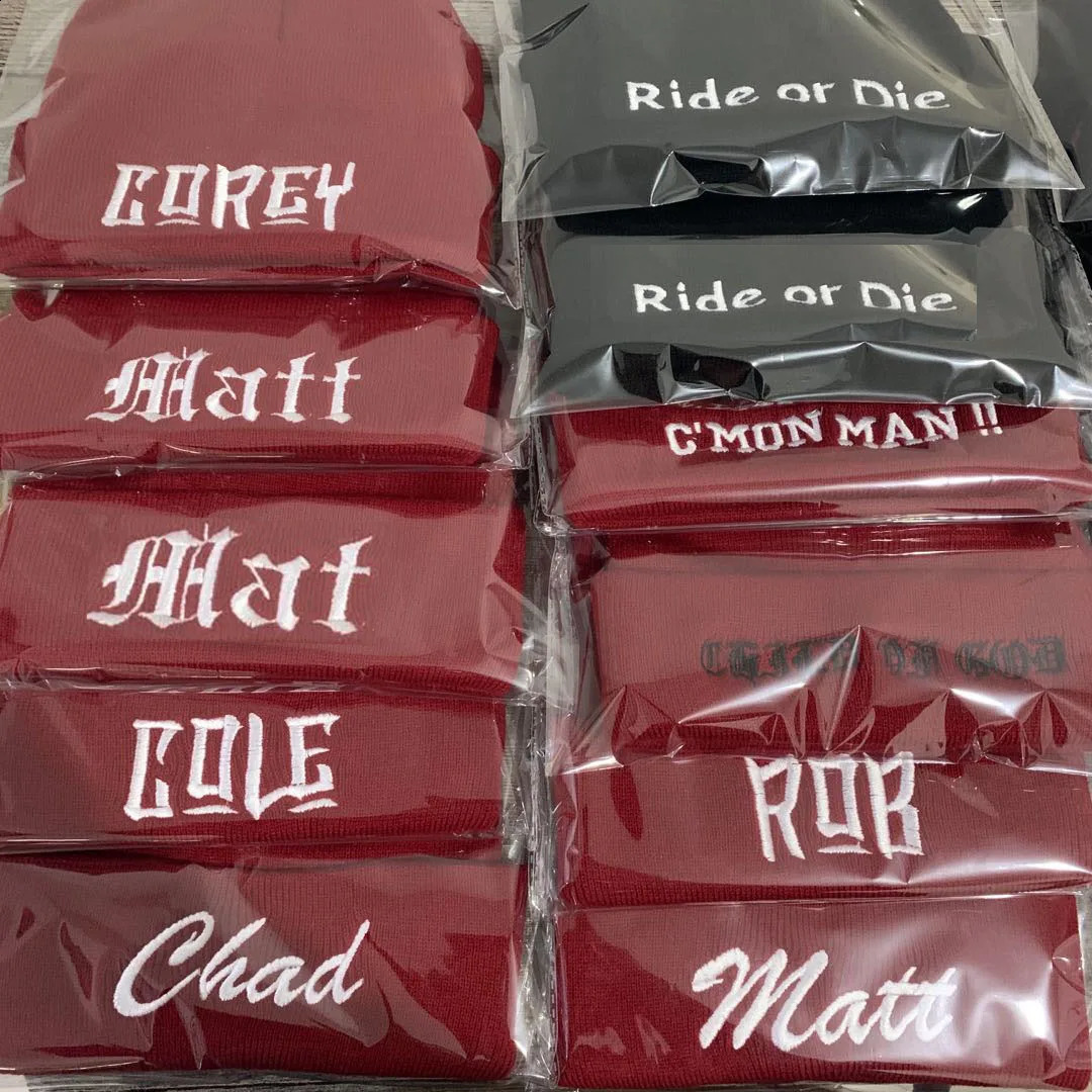Personalized Customize Text Embroidery Beanie Hats for Women Men Winter Warmer Knitted Caps Wholesale Drop 250120