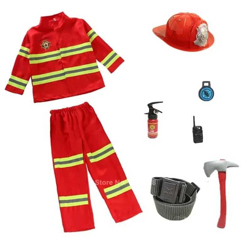 Fireman Costumes Children Professional Hero Tools Clothing Halloween Cospaly Firefighting Suits Children Toys Gifts W250117