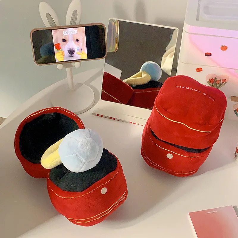 Big Diamond and Ring Box Plush Soft Toy for Dog Super Rings Box Set Puppy Dogs Interested Toys Puppies Kids Creative Cute Toy 250118