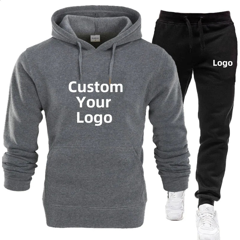 Mens Fashion Tracksuit Casual Customize your Sport Suit Jogging Suit diy printing Hoodie Pants Set 250117