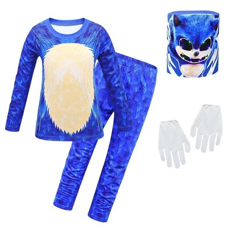 Kids Cosplay Costume Boys Sonicing Mask Interesting Costumes LED Mask Suit Music Halloween Party Costume for Kids W250117