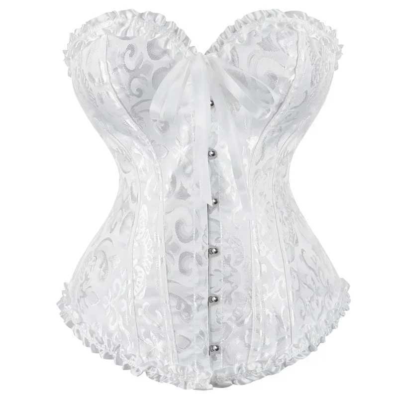 Victorian Corset Top Women Vintage Bustier Lace up Boned Shapewear Gothic Fashion Jacquard Overbust Corset W250120