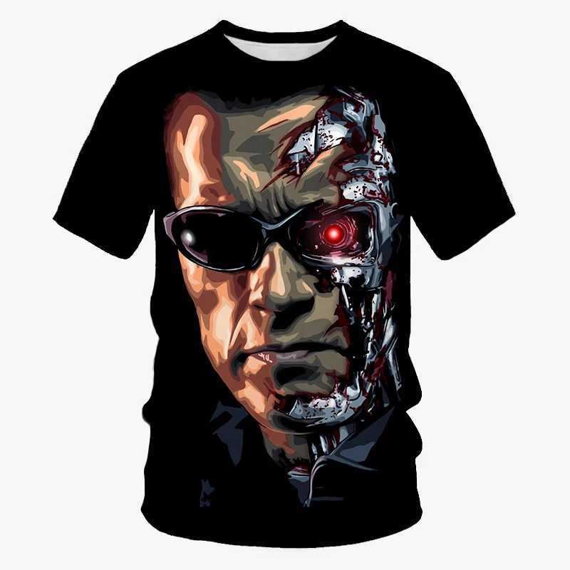 Summer Terminator Classic Movie 3D Printed T-shirt Mens Short Sleeve T-shirt Street Clothing Harajuku Y2k Top T-shirt Childrens Clothing W250117