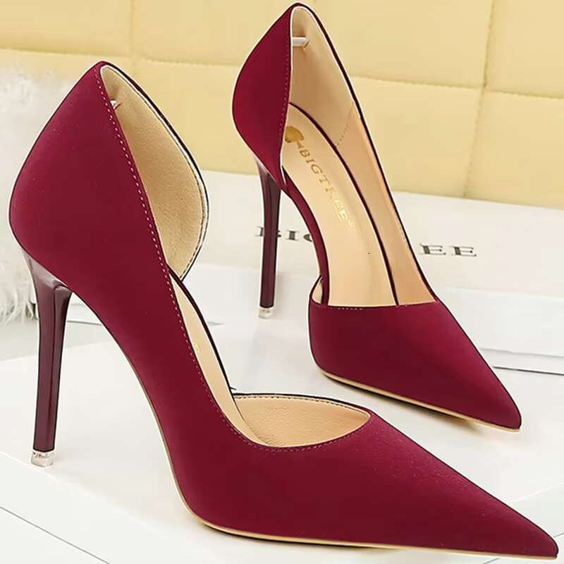 New Women 11cm High Wine Red Green Pumps Plus Size 34-43 Stripper Evening Orange Heels Lady Wedding Bridal Scarpins Shoes