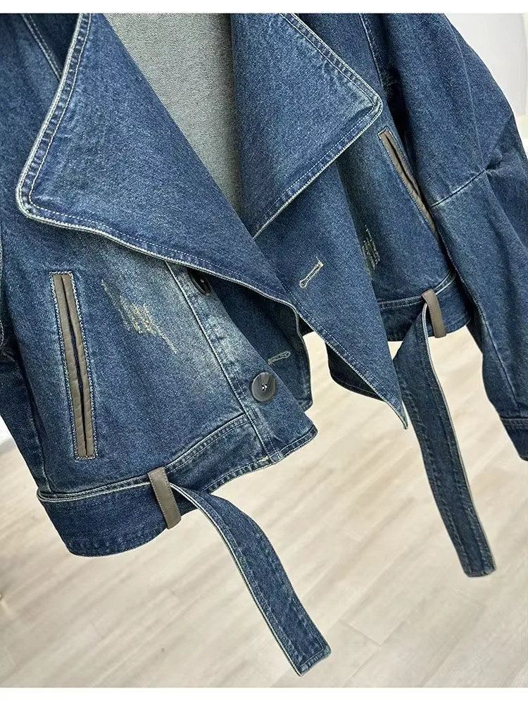 Spring Autumn New Short Combination Women's Denim Coat Casual Loose Fashion Jacket