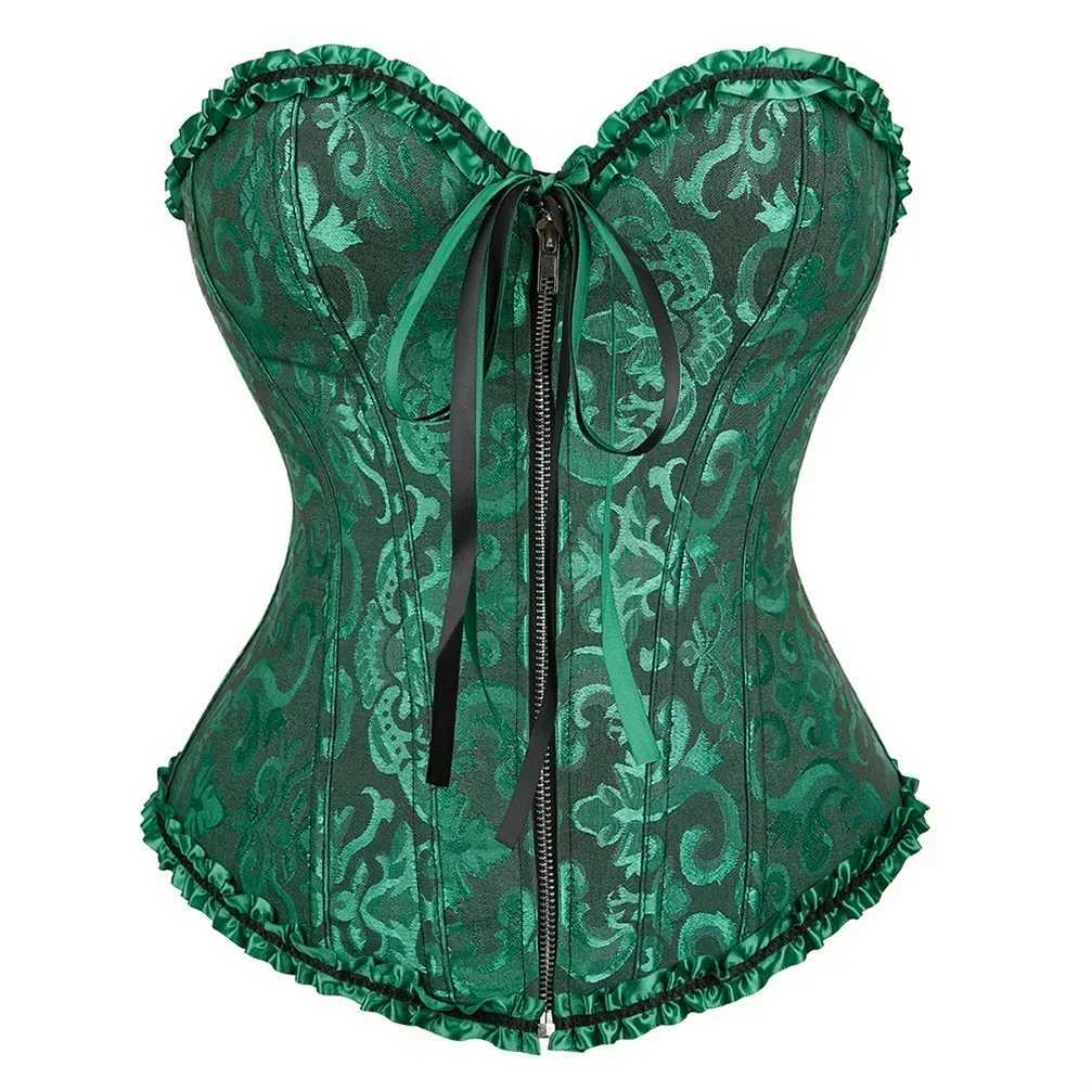 Womens Corset Vintage Corsets Floral Jacquard Bustier Zipper Bustiers Lace Up Corsage Party Night Costumes Rave Outfit Plus Size W250120