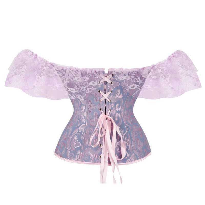 Womens lace tight corset waist shaped fishbone bandage drawstring sexy floral wedding party strap W250120