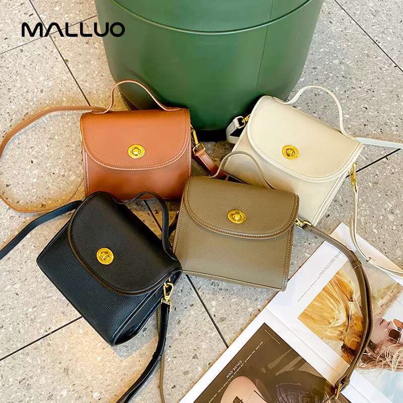 Cowhide Genuine Leather Women Light Retro Small Square Handbag Leisure Single Shoulder Designer Crossbody Bag
