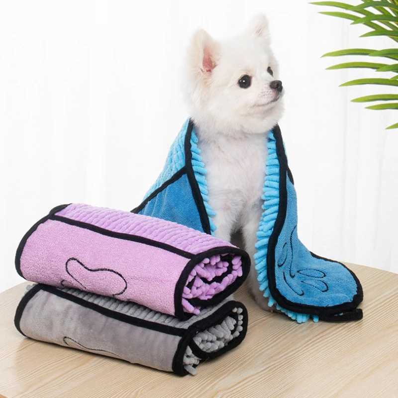 Pet Bath Towel Hand Wipe Dog Bath Towe Soft Comfortable Strong Water Absorption Dog Cat Shower Bath Towel Quick Drying M250118