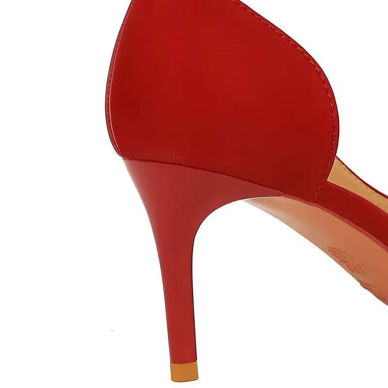 Women Kawaii Bowknot New Side Hollow Barefoot Pumps Sweet 7cm High Heels 2024 Lady Shiny Crystal Outside Prom Valentine Shoes