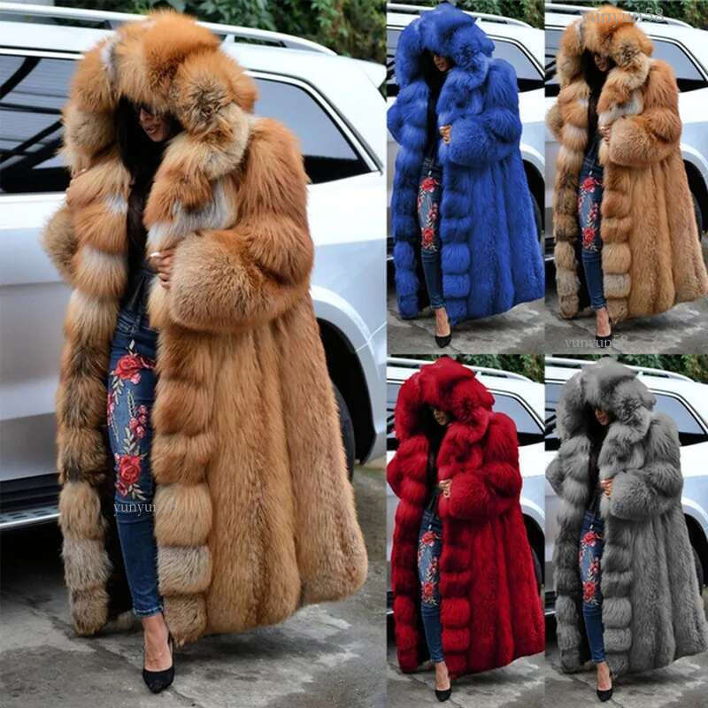 Yskkt Faux Fur Coat Women Thicken Autumn Winter Warm Hooded Coat Super Long Coats Oversized Ladies Coats and Jackets Plus Size LJ201202 76