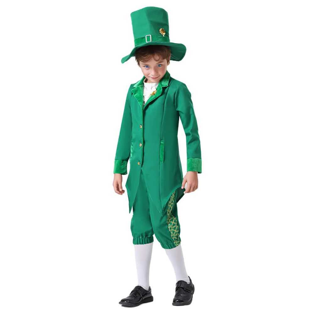 Kids Boys Girls Irish Gnome Leprechaun Green Fancy-dress Outfit St Patricks Day Party Costumes W250117