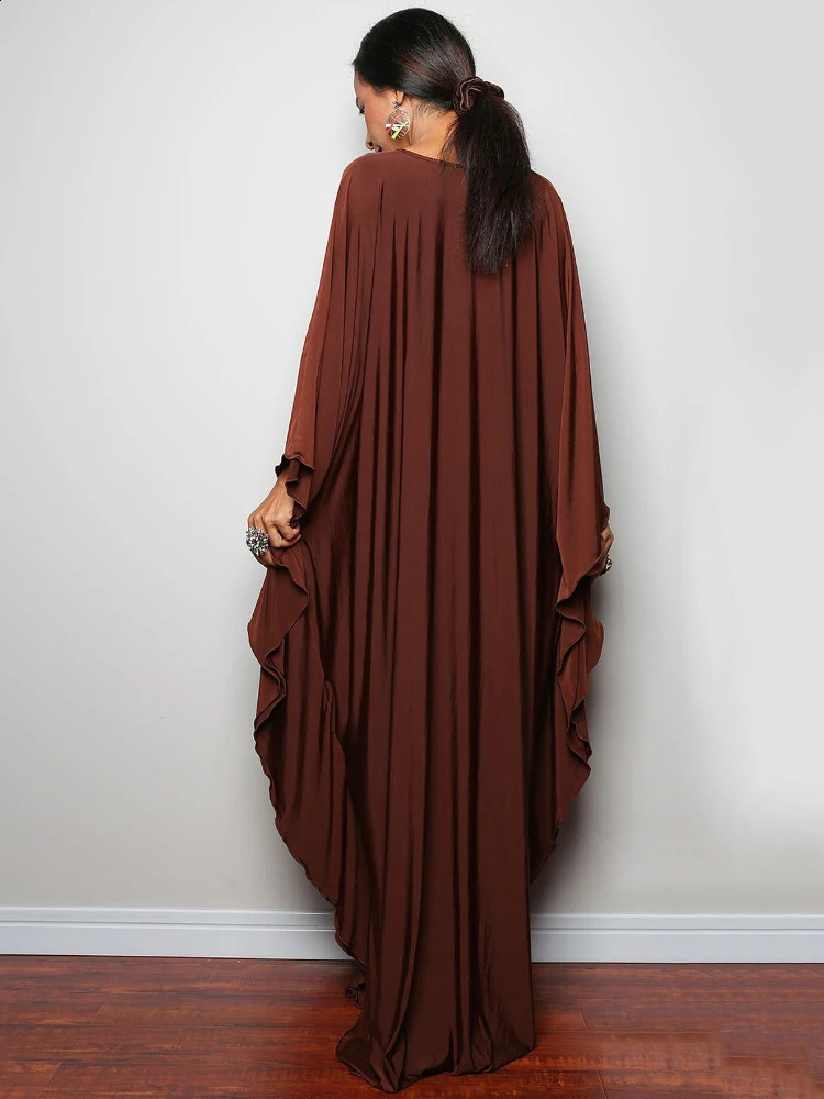 Womens Kimono Maxi Beach Dresses Bohemian Caftans Solid Swimsuit Cover Up Woven Decoration Swimwear Beachwear 18 Color 250122